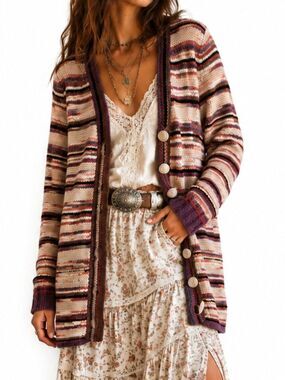 Anthropoloige Sleeping on snow multicolor Womens size X-Large Cardigan Dress